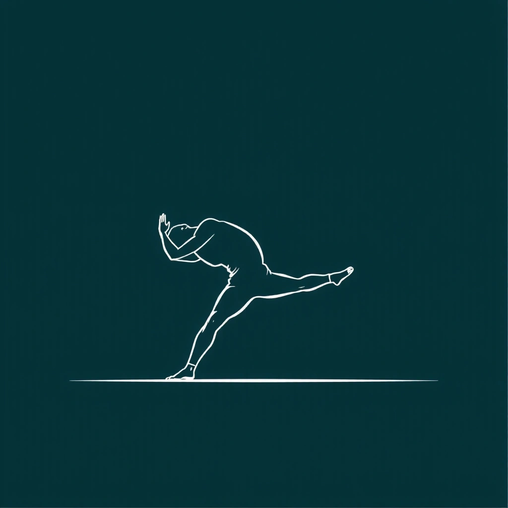 Icon representing dynamic human movement for mobility and flow