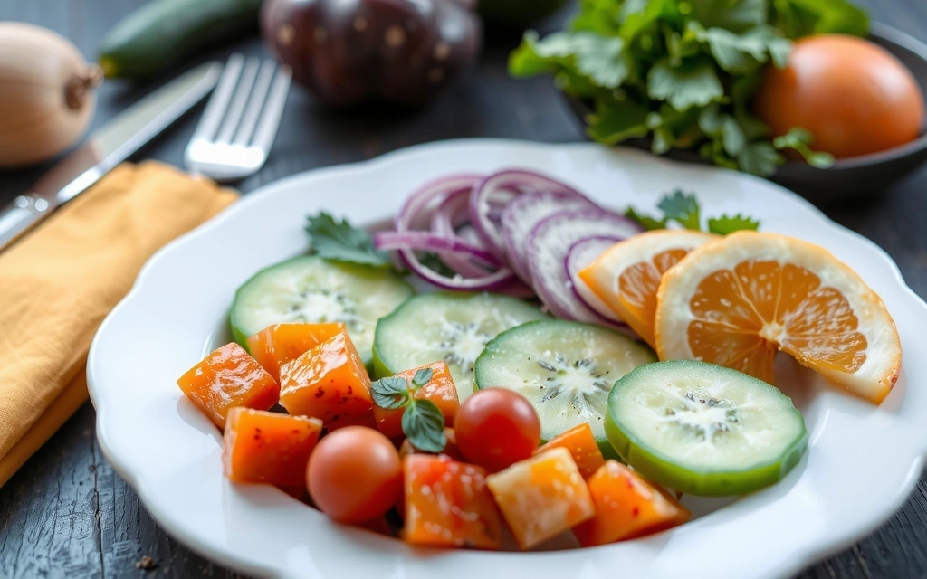 Healthy, colourful meal for a yogi