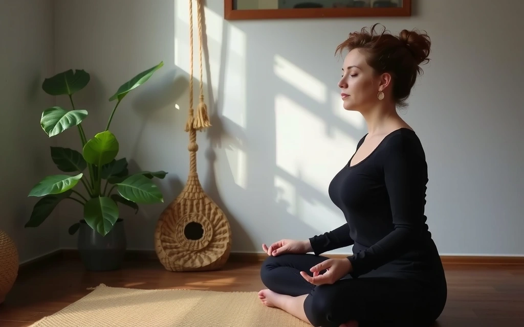 Person meditating with focus on breathwork